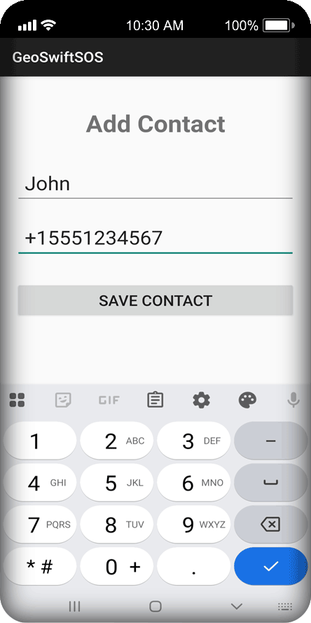 GeoSwiftSOS Add Contact Main