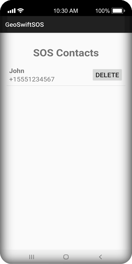 GeoSwiftSOS View Contacts