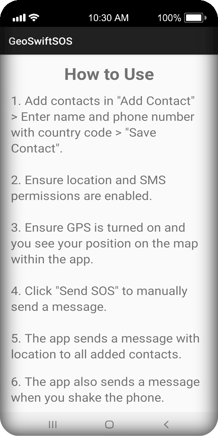 GeoSwiftSOS Instructions