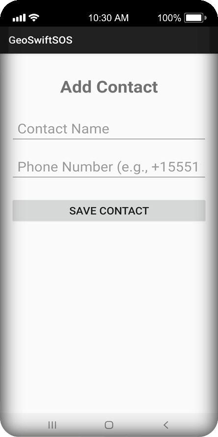 GeoSwiftSOS Add Contact